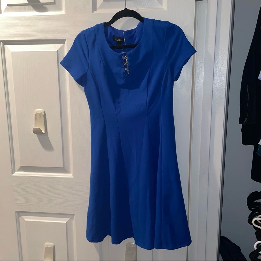 Alyx Short Sleeve Royal Blue Mini Dress